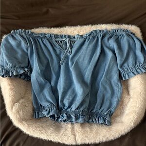 Blue Off-Shoulder Women's Top